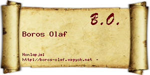 Boros Olaf névjegykártya